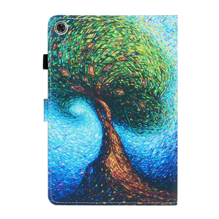 For Samsung Galaxy Tab A8 10.5 2021 Painted Left and Right Flat Leather Tablet Case(Abstract Tree) by bashfashion