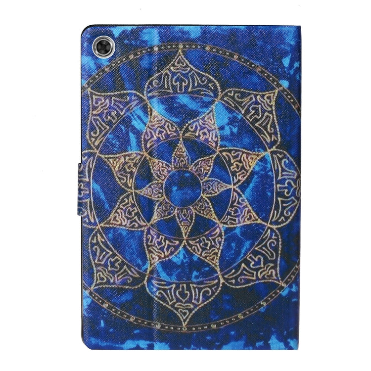 For Samsung Galaxy Tab A8 10.5 2021 Voltage Texture Coloured Drawing Pattern Leather Tablet Case(Blue Mandala) by bashfashion