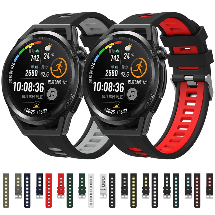 For Huawei Watch GT 3 42mm Two-color Silicone Watch Band(Black) by bashfashion