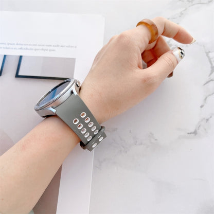 For Samsung Galaxy Watch4 40mm Double Buckles Two-color Silicone Watch Band(Black White) by bashfashion