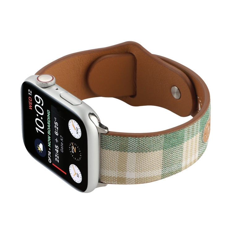 Cloth Texture Sports Leather Watch Band For Apple Watch Series 9&8&7 41mm / SE 3&SE 2&6&SE&5&4 40mm / 3&2&1 38mm(4) by bashfashion