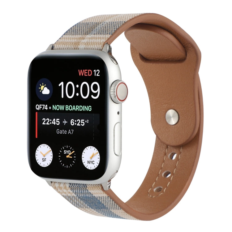 Cloth Texture Sports Leather Watch Band For Apple Watch Series 9&8&7 41mm / SE 3&SE 2&6&SE&5&4 40mm / 3&2&1 38mm(5) by bashfashion
