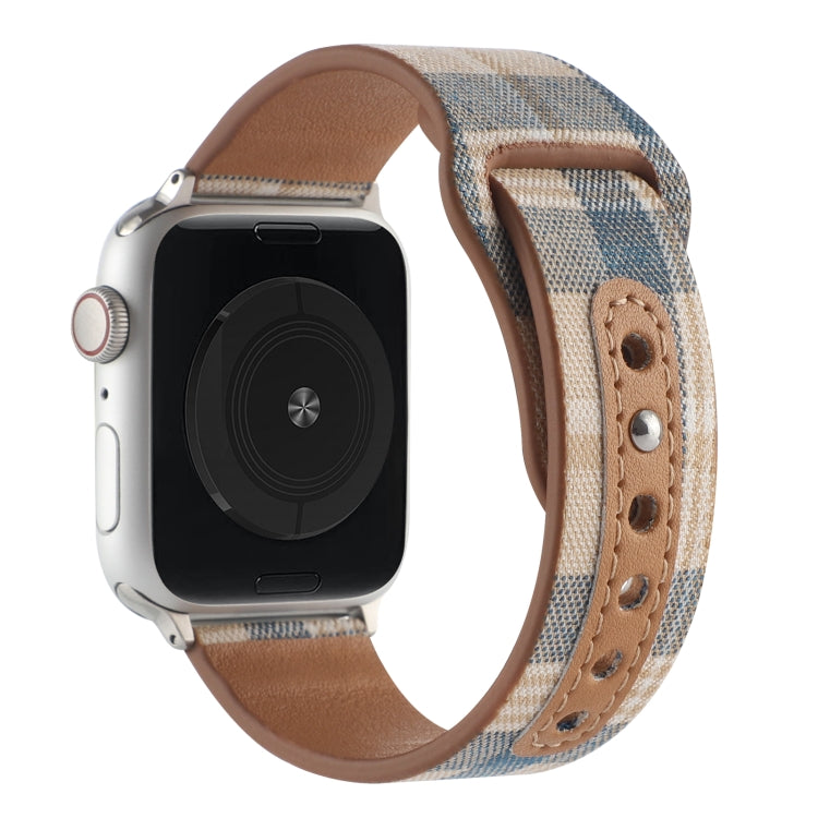 Cloth Texture Sports Leather Watch Band For Apple Watch Series 9&8&7 41mm / SE 3&SE 2&6&SE&5&4 40mm / 3&2&1 38mm(5) by bashfashion