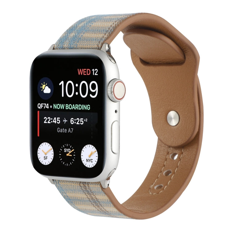 Cloth Texture Sports Leather Watch Band For Apple Watch Series 9&8&7 41mm / SE 3&SE 2&6&SE&5&4 40mm / 3&2&1 38mm(6) by bashfashion