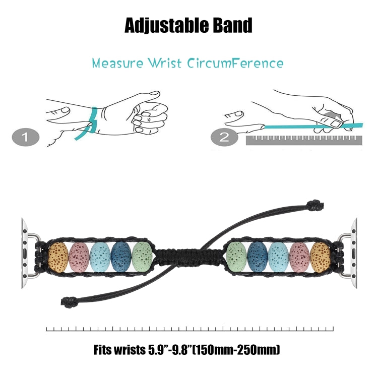 Volcanic Stone Watch Band For Apple Watch Series 9&8&7 41mm / SE 3&SE 2&6&SE&5&4 40mm / 3&2&1 38mm(Multicolour) by bashfashion