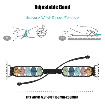 Volcanic Stone Watch Band For Apple Watch Series 9&8&7 41mm / SE 3&SE 2&6&SE&5&4 40mm / 3&2&1 38mm(Multicolour) by bashfashion