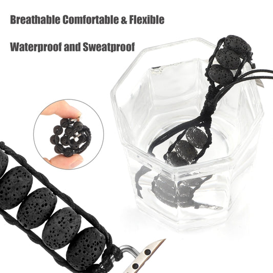 Volcanic Stone Watch Band For Apple Watch Series 9&8&7 41mm / SE 3&SE 2&6&SE&5&4 40mm / 3&2&1 38mm(Black) by bashfashion