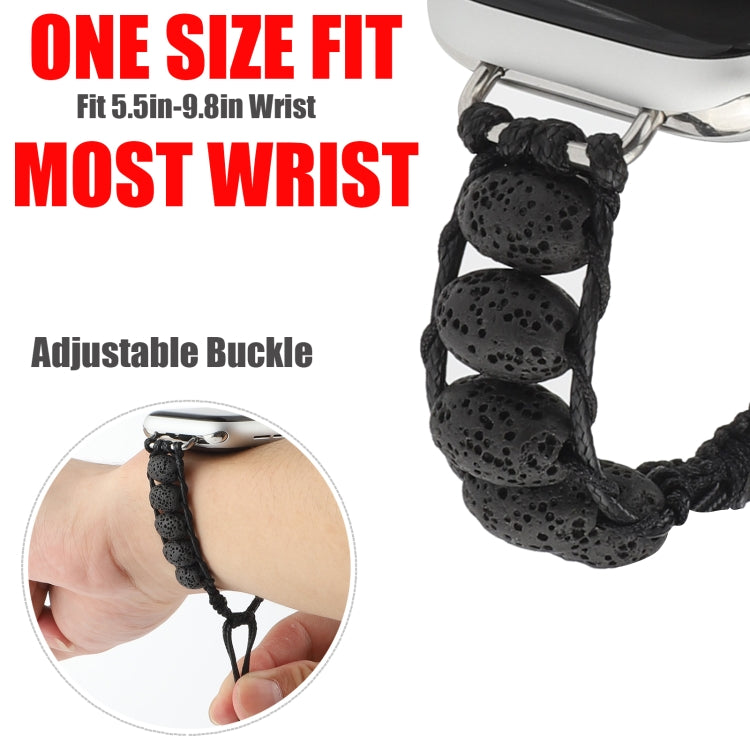 Volcanic Stone Watch Band For Apple Watch Series 9&8&7 41mm / SE 3&SE 2&6&SE&5&4 40mm / 3&2&1 38mm(Black) by bashfashion