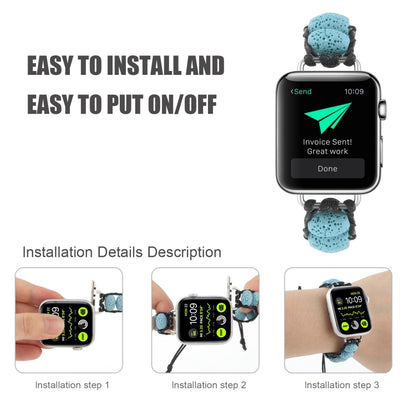 Volcanic Stone Watch Band For Apple Watch Series 9&8&7 41mm / SE 3&SE 2&6&SE&5&4 40mm / 3&2&1 38mm(Blue) by bashfashion