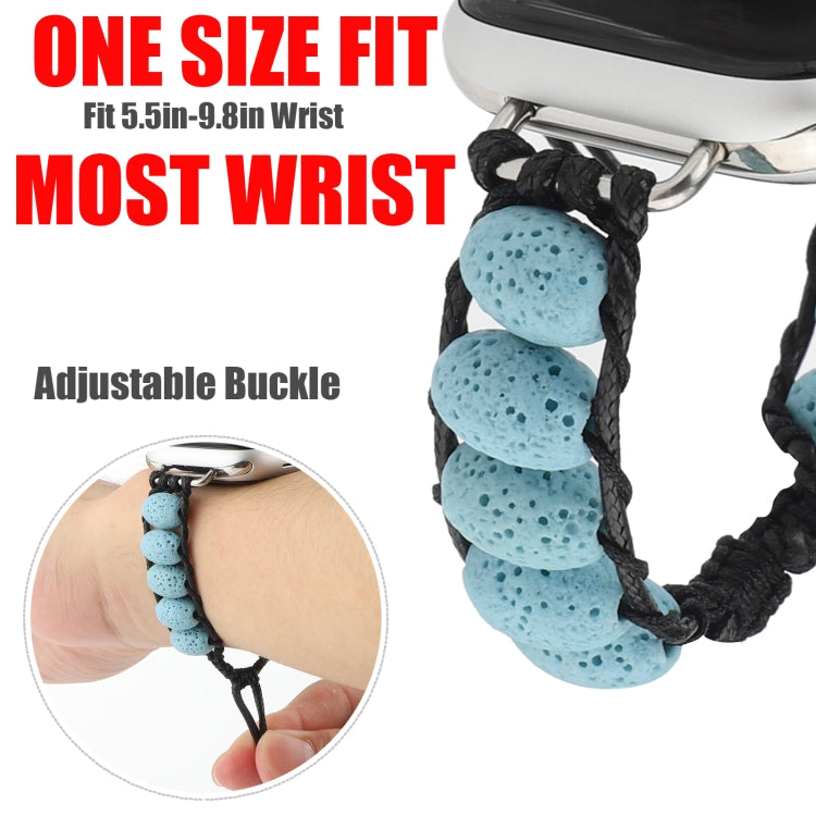 Volcanic Stone Watch Band For Apple Watch Series 9&8&7 41mm / SE 3&SE 2&6&SE&5&4 40mm / 3&2&1 38mm(Blue) by bashfashion