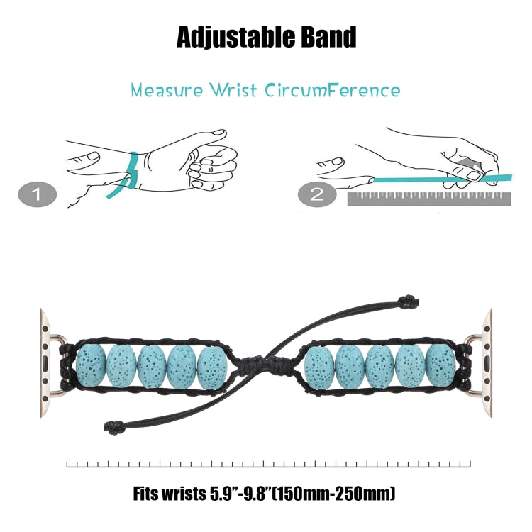 Volcanic Stone Watch Band For Apple Watch Series 9&8&7 41mm / SE 3&SE 2&6&SE&5&4 40mm / 3&2&1 38mm(Blue) by bashfashion