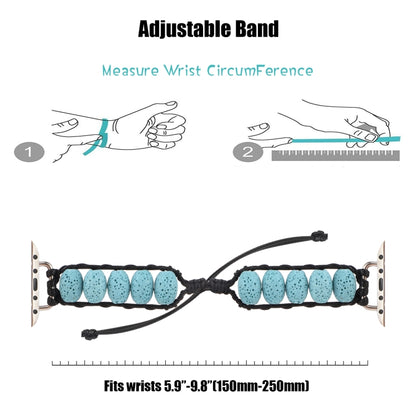 Volcanic Stone Watch Band For Apple Watch Series 9&8&7 41mm / SE 3&SE 2&6&SE&5&4 40mm / 3&2&1 38mm(Blue) by bashfashion