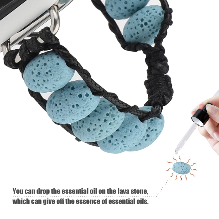 Volcanic Stone Watch Band For Apple Watch Series 9&8&7 41mm / SE 3&SE 2&6&SE&5&4 40mm / 3&2&1 38mm(Blue) by bashfashion