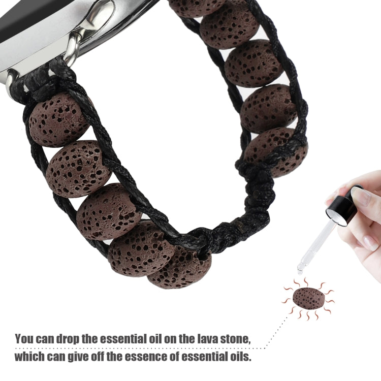 Volcanic Stone Watch Band For Apple Watch Series 9&8&7 41mm / SE 3&SE 2&6&SE&5&4 40mm / 3&2&1 38mm(Dark Brown) by bashfashion