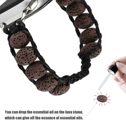 Volcanic Stone Watch Band For Apple Watch Series 9&8&7 41mm / SE 3&SE 2&6&SE&5&4 40mm / 3&2&1 38mm(Dark Brown) by bashfashion