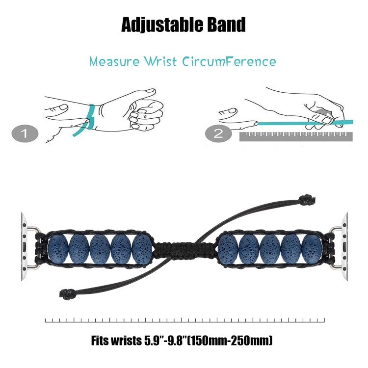 Volcanic Stone Watch Band For Apple Watch Series 9&8&7 41mm / SE 3&SE 2&6&SE&5&4 40mm / 3&2&1 38mm(Dark Blue) by bashfashion