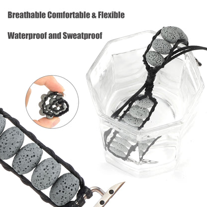 Volcanic Stone Watch Band For Apple Watch Series 9&8&7 41mm / SE 3&SE 2&6&SE&5&4 40mm / 3&2&1 38mm(Grey) by bashfashion