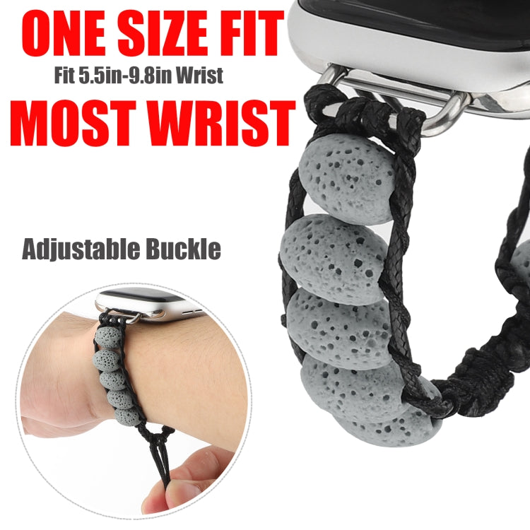 Volcanic Stone Watch Band For Apple Watch Series 9&8&7 41mm / SE 3&SE 2&6&SE&5&4 40mm / 3&2&1 38mm(Grey) by bashfashion
