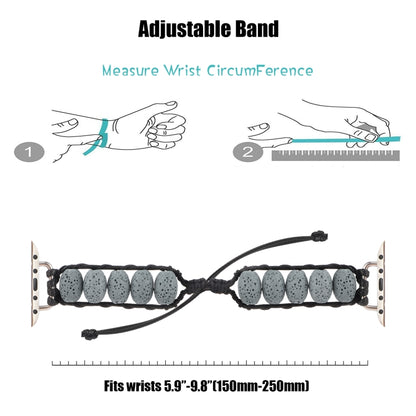 Volcanic Stone Watch Band For Apple Watch Series 9&8&7 41mm / SE 3&SE 2&6&SE&5&4 40mm / 3&2&1 38mm(Grey) by bashfashion