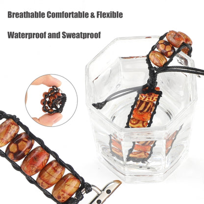 Wooden Bead Watch Band For Apple Watch Series 9&8&7 41mm / SE 3&SE 2&6&SE&5&4 40mm / 3&2&1 38mm(Pattern Brown) by bashfashion