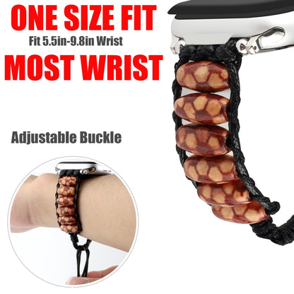 Wooden Bead Watch Band For Apple Watch Series 9&8&7 41mm / SE 3&SE 2&6&SE&5&4 40mm / 3&2&1 38mm(Football Pattern) by bashfashion