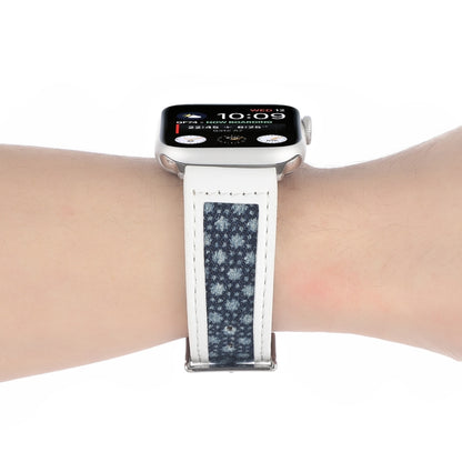 Canvas Leather Watch Band For Apple Watch Ultra 49mm&Watch Ultra 2 49mm / Series 9&8&7 45mm / SE 3&SE 2&6&SE&5&4 44mm / 3&2&1 42mm(1) by bashfashion