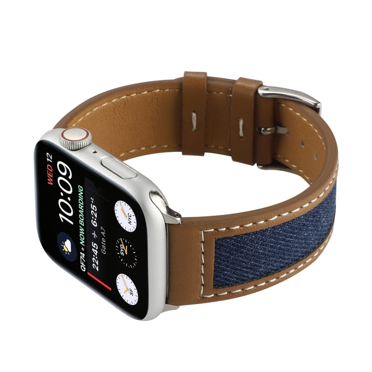 Canvas Leather Watch Band For Apple Watch Ultra 49mm&Watch Ultra 2 49mm / Series 9&8&7 45mm / SE 3&SE 2&6&SE&5&4 44mm / 3&2&1 42mm(2) by bashfashion