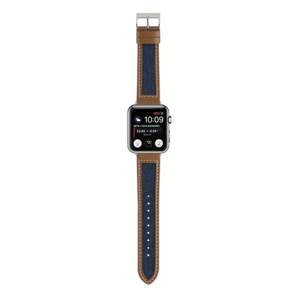 Canvas Leather Watch Band For Apple Watch Ultra 49mm&Watch Ultra 2 49mm / Series 9&8&7 45mm / SE 3&SE 2&6&SE&5&4 44mm / 3&2&1 42mm(2) by bashfashion