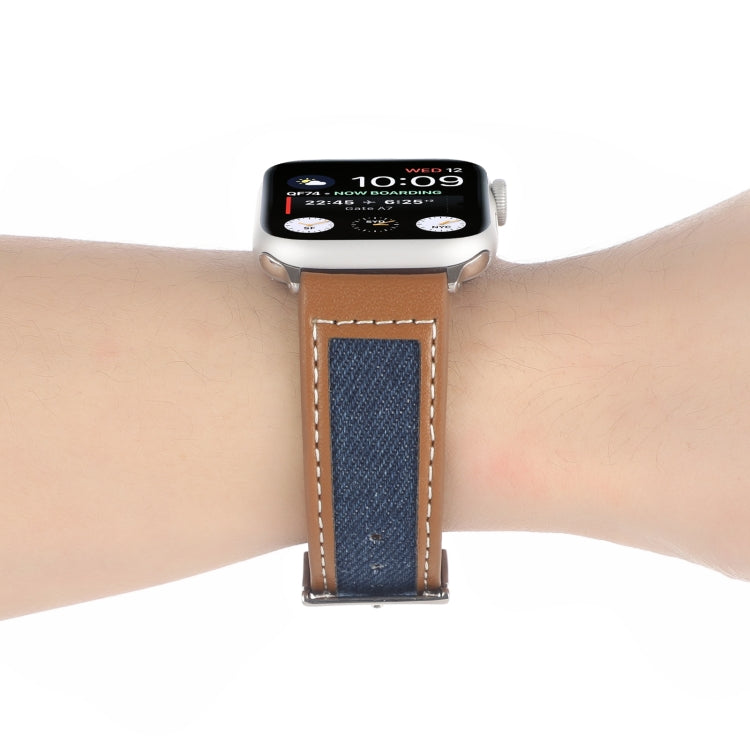 Canvas Leather Watch Band For Apple Watch Ultra 49mm&Watch Ultra 2 49mm / Series 9&8&7 45mm / SE 3&SE 2&6&SE&5&4 44mm / 3&2&1 42mm(2) by bashfashion