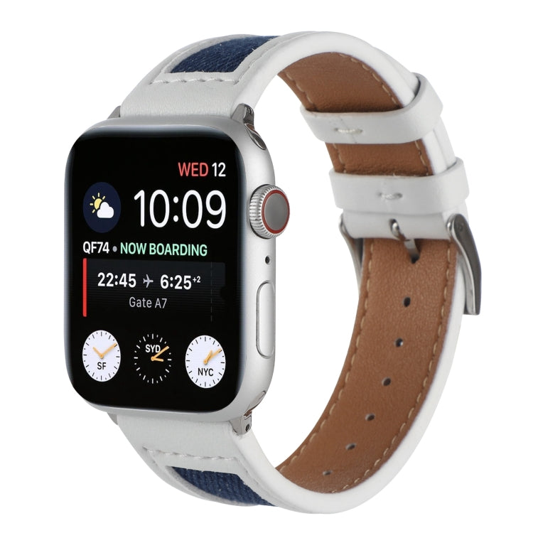 Canvas Leather Watch Band For Apple Watch Ultra 49mm&Watch Ultra 2 49mm / Series 9&8&7 45mm / SE 3&SE 2&6&SE&5&4 44mm / 3&2&1 42mm(3) by bashfashion