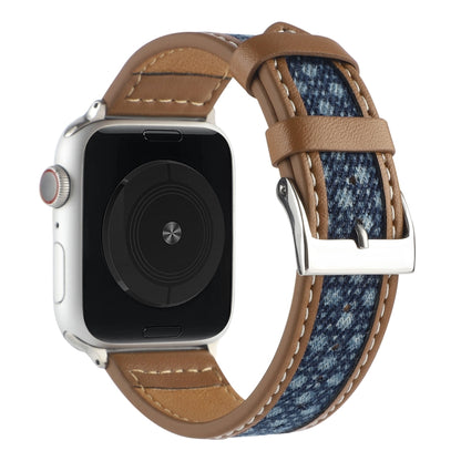 Canvas Leather Watch Band For Apple Watch Ultra 49mm&Watch Ultra 2 49mm / Series 9&8&7 45mm / SE 3&SE 2&6&SE&5&4 44mm / 3&2&1 42mm(4) by bashfashion