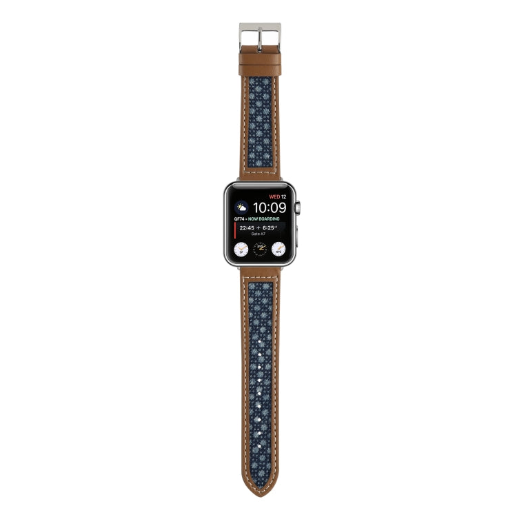 Canvas Leather Watch Band For Apple Watch Ultra 49mm&Watch Ultra 2 49mm / Series 9&8&7 45mm / SE 3&SE 2&6&SE&5&4 44mm / 3&2&1 42mm(4) by bashfashion