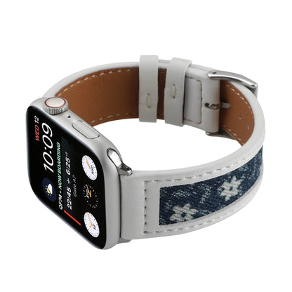 Canvas Leather Watch Band For Apple Watch Ultra 49mm&Watch Ultra 2 49mm / Series 9&8&7 45mm / SE 3&SE 2&6&SE&5&4 44mm / 3&2&1 42mm(5) by bashfashion