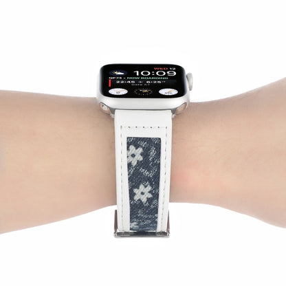 Canvas Leather Watch Band For Apple Watch Ultra 49mm&Watch Ultra 2 49mm / Series 9&8&7 45mm / SE 3&SE 2&6&SE&5&4 44mm / 3&2&1 42mm(5) by bashfashion