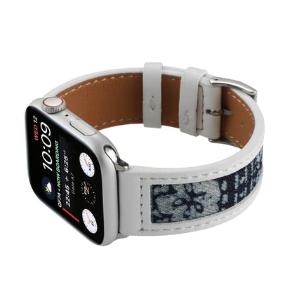 Canvas Leather Watch Band For Apple Watch Ultra 49mm&Watch Ultra 2 49mm / Series 9&8&7 45mm / SE 3&SE 2&6&SE&5&4 44mm / 3&2&1 42mm(6) by bashfashion