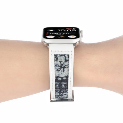 Canvas Leather Watch Band For Apple Watch Ultra 49mm&Watch Ultra 2 49mm / Series 9&8&7 45mm / SE 3&SE 2&6&SE&5&4 44mm / 3&2&1 42mm(6) by bashfashion