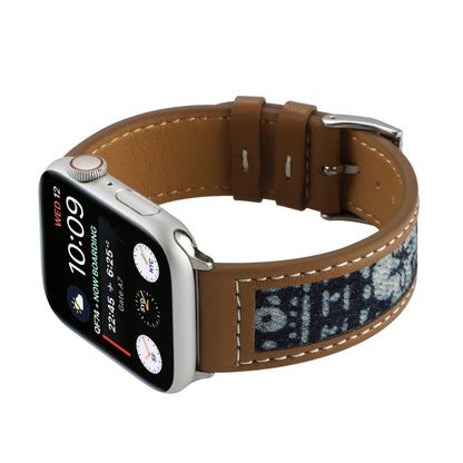 Canvas Leather Watch Band For Apple Watch Ultra 49mm&Watch Ultra 2 49mm / Series 9&8&7 45mm / SE 3&SE 2&6&SE&5&4 44mm / 3&2&1 42mm(7) by bashfashion