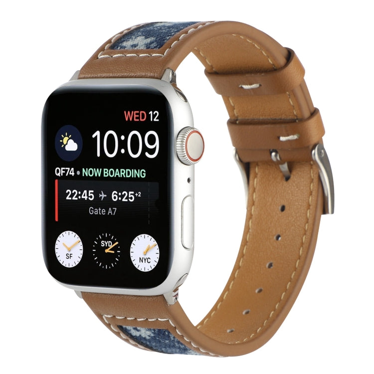 Canvas Leather Watch Band For Apple Watch Ultra 49mm&Watch Ultra 2 49mm / Series 9&8&7 45mm / SE 3&SE 2&6&SE&5&4 44mm / 3&2&1 42mm(8) by bashfashion