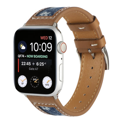 Canvas Leather Watch Band For Apple Watch Ultra 49mm&Watch Ultra 2 49mm / Series 9&8&7 45mm / SE 3&SE 2&6&SE&5&4 44mm / 3&2&1 42mm(8) by bashfashion