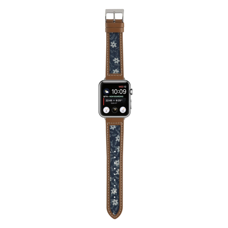 Canvas Leather Watch Band For Apple Watch Ultra 49mm&Watch Ultra 2 49mm / Series 9&8&7 45mm / SE 3&SE 2&6&SE&5&4 44mm / 3&2&1 42mm(8) by bashfashion