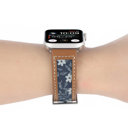 Canvas Leather Watch Band For Apple Watch Ultra 49mm&Watch Ultra 2 49mm / Series 9&8&7 45mm / SE 3&SE 2&6&SE&5&4 44mm / 3&2&1 42mm(8) by bashfashion