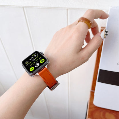 Leather Watch Band For Apple Watch Series 9&8&7 41mm / SE 3&SE 2&6&SE&5&4 40mm / 3&2&1 38mm(Wine Red) by bashfashion