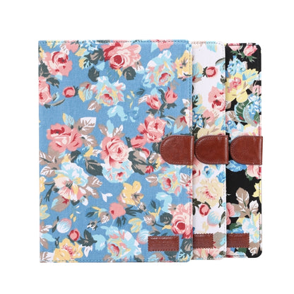 For Samsung Galaxy Tab A8 10.5 2021 X200 / X205 Flower Cloth Leather Smart Tablet Case(Black) by bashfashion