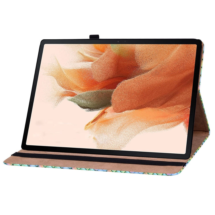 For Samsung Galaxy Tab S8 / Tab S7 Color Weave Texture Flip Leather Tablet Case with Holder(Rainbow) by bashfashion