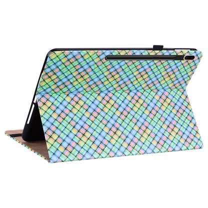 For Samsung Galaxy Tab S8 / Tab S7 Color Weave Texture Flip Leather Tablet Case with Holder(Rainbow) by bashfashion