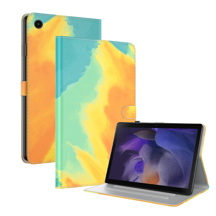 For Samsung Galaxy Tab А9+ Watercolor Pattern Flip Leather Tablet Case(Autumn Leaves) by bashfashion