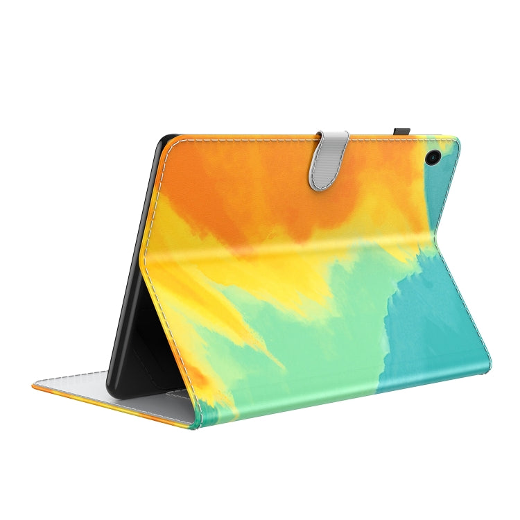 For Samsung Galaxy Tab А9+ Watercolor Pattern Flip Leather Tablet Case(Autumn Leaves) by bashfashion
