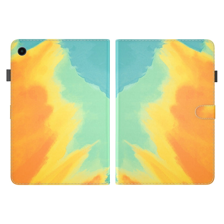 For Samsung Galaxy Tab А9 Watercolor Pattern Flip Leather Tablet Case(Autumn Leaves) by bashfashion