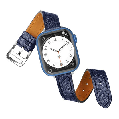 Twist Braided Leather Watch Band For Apple Watch Series 9&8&7 41mm / SE 3&SE 2&6&SE&5&4 40mm / 3&2&1 38mm(Blue) by bashfashion