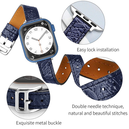 Twist Braided Leather Watch Band For Apple Watch Series 9&8&7 41mm / SE 3&SE 2&6&SE&5&4 40mm / 3&2&1 38mm(Blue) by bashfashion